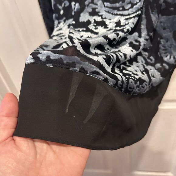 Simply Vera Wang Whimsigoth Velvet Burnout Top XL Teal Gray Fairy Grunge NWT - Picture 7 of 8